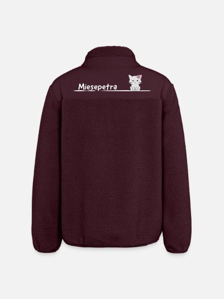 Miesepetra Grummelkatz Petra Peter Miesepeter - Relaxed Fit Unisex Sherpajacke von Stanley/Stella - Maroon
