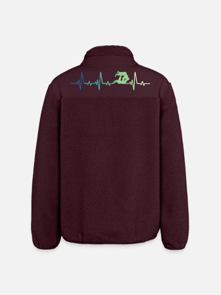 Jiu Jitsu Herzschlag Jiu-Jitsu - Relaxed Fit Unisex Sherpajacke von Stanley/Stella - Maroon