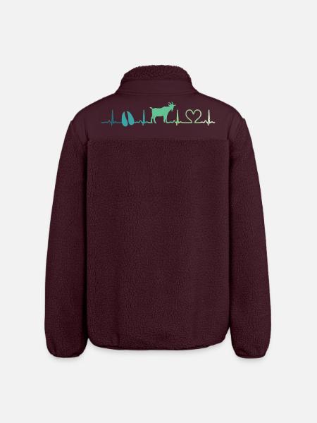Goat heartbeat gift goats - Relaxed Fit Unisex Sherpa Jacket by Stanley/Stella - maroon