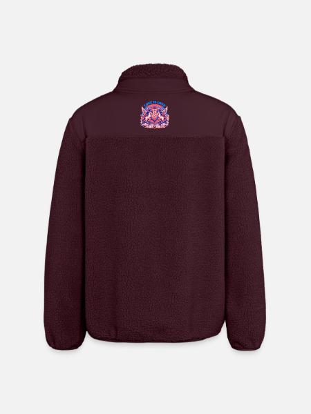 Love is Love Blue - Relaxed Fit Unisex Sherpa Jacket by Stanley/Stella - maroon
