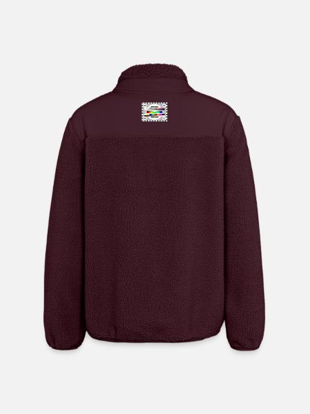 Test Billede Farver Mønster TV Retro stilfuld gradient 80 - Stanley/Stella unisex sherpajakke afslappet pasform - maroon