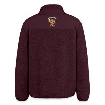Karnevalsmaus mit Bierkrug - Relaxed Fit Unisex Sherpajacke von Stanley/Stella - Maroon - Hinten - AI Model Male 185 light (185cm)