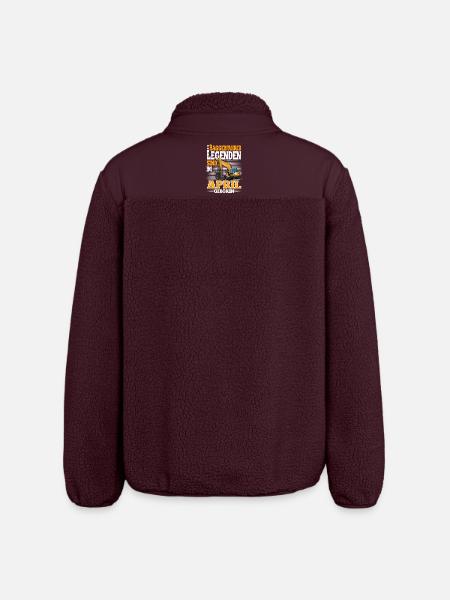 Excavator Driver Birthday April - Relaxed Fit Unisex Sherpa Jacket by Stanley/Stella - maroon