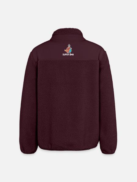 Superoma Brille Großmama Oma Statement Großmutter - Relaxed Fit Unisex Sherpajacke von Stanley/Stella - Maroon