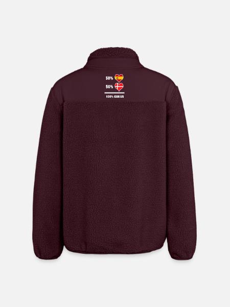 Denmark and Spain Genius / gift - Relaxed Fit Unisex Sherpa Jacket by Stanley/Stella - maroon