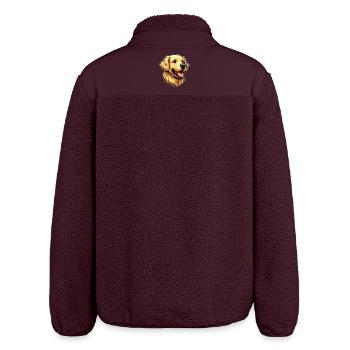 Golden Retriever Dog Head - Relaxed Fit Unisex Sherpa Jacket by Stanley/Stella - maroon - Back - AI Model Male 185 light (185cm)