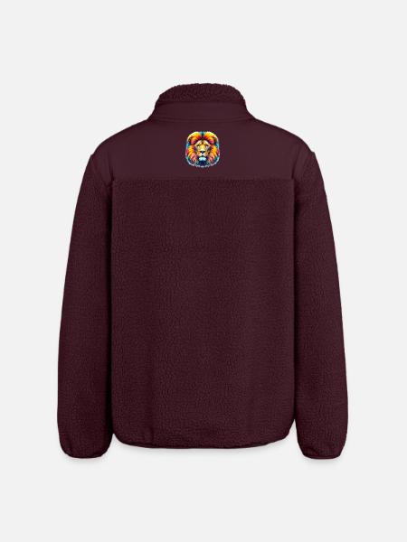 Löwe - Relaxed Fit Unisex Sherpajacke von Stanley/Stella - Maroon