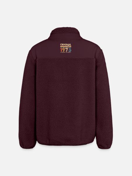 Retro 1970s Cassette Tape Limited Edition - Relaxed Fit Unisex Sherpa Jacket by Stanley/Stella - maroon