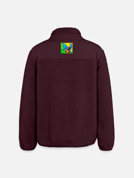 Eisvogel - Relaxed Fit Unisex Sherpajacke von Stanley/Stella - Maroon