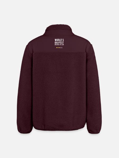 World's Okayest Brother-in-Law Brother-in-Law Humor - Relaxed Fit Unisex Sherpa Jacket by Stanley/Stella - maroon