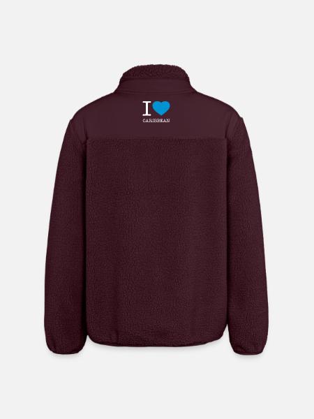 I love Caribbean Karibik - Relaxed Fit Unisex Sherpa Jacket by Stanley/Stella - maroon