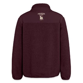 Jack Russell Club - Relaxed Fit Unisex Sherpajacke von Stanley/Stella - Maroon - Hinten - AI Model Male 185 light (185cm)
