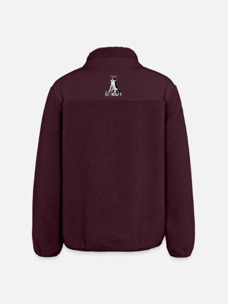Just Throw It Border Collie Dog Moms and Dads - Relaxed Fit Unisex Sherpa Jacket by Stanley/Stella - maroon