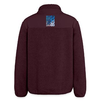 LIMITED EDITION 2008 18 JAHRE 18. GEBURTSTAG - Relaxed Fit Unisex Sherpajacke von Stanley/Stella - Maroon - Hinten - AI Model Male 185 light (185cm)