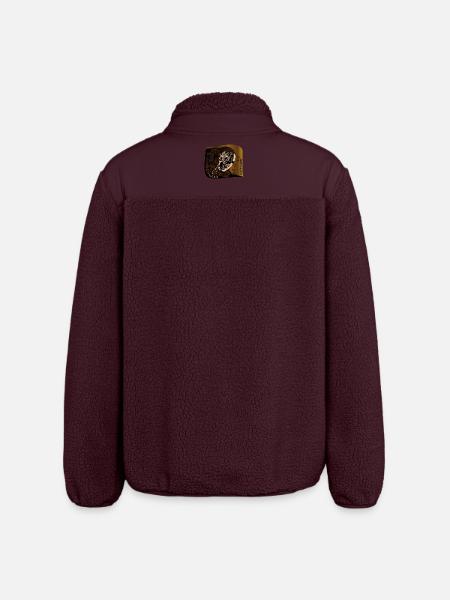 Mask of Faith Zentangle - Relaxed Fit Unisex Sherpa Jacket by Stanley/Stella - maroon