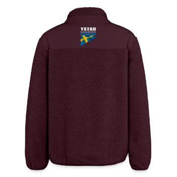 Ystad - Relaxed Fit Unisex Sherpajacke von Stanley/Stella - Maroon - Hinten - AI Model Male 185 light (185cm)