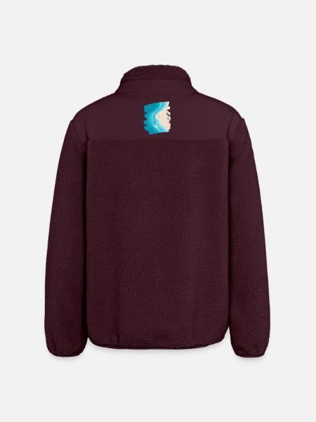 Beach Dream Illustration - Relaxed Fit Unisex Sherpa Jacket by Stanley/Stella - maroon