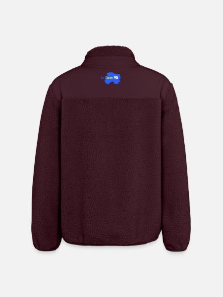 The Marne 51 Departmental Map - Relaxed Fit Unisex Sherpa Jacket by Stanley/Stella - maroon