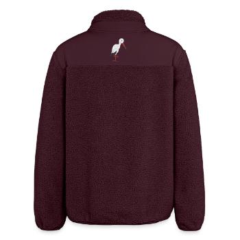 storch - Relaxed Fit Unisex Sherpajacke von Stanley/Stella - Maroon - Hinten - AI Model Male 185 light (185cm)