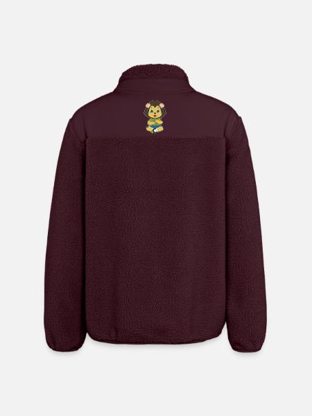Lion Musician Flute Music - Relaxed Fit Unisex Sherpa Jacket by Stanley/Stella - maroon