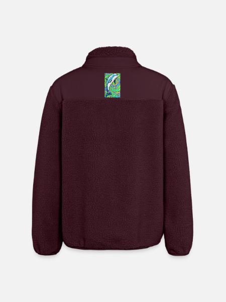 dolphin - Relaxed Fit Unisex Sherpa Jacket by Stanley/Stella - maroon