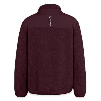 Schweden - Relaxed Fit Unisex Sherpajacke von Stanley/Stella - Maroon - Hinten - AI Model Male 185 light (185cm)