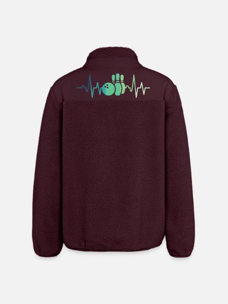Bowling Heartbeat Bowler - Relaxed Fit Unisex Sherpa Jacket by Stanley/Stella - maroon