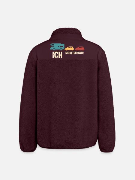 Camping Camper Wohnmobil - Relaxed Fit Unisex Sherpajacke von Stanley/Stella - Maroon