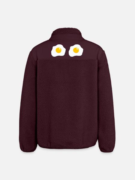 Doppelspiegelei Cartoon - Relaxed Fit Unisex Sherpajacke von Stanley/Stella - Maroon