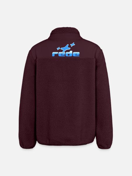 Frieden im Himmel: Flugzeug-Design - Relaxed Fit Unisex Sherpajacke von Stanley/Stella - Maroon