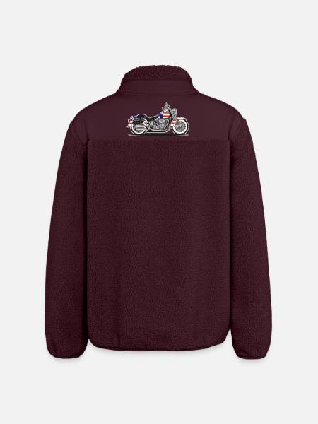 Moto Patriota Americana con Bandera - Chaqueta sherpa unisex corte relajado de Stanley/Stella - maroon