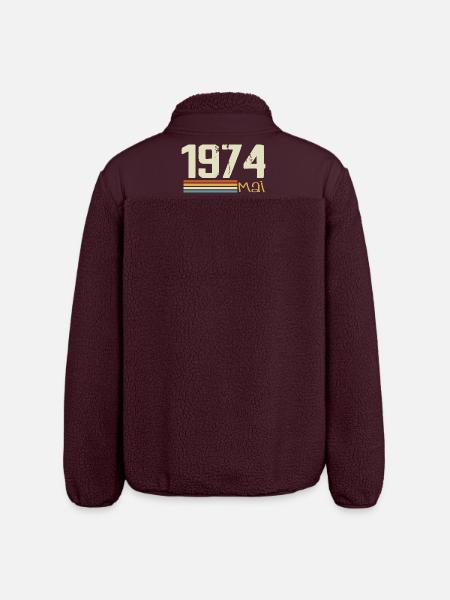 Mai 1974 - Relaxed Fit Unisex Sherpajacke von Stanley/Stella - Maroon
