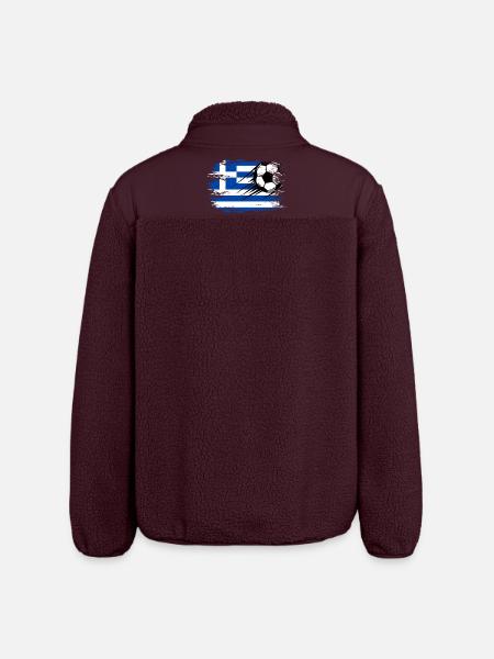 Greece flag football used - Relaxed Fit Unisex Sherpa Jacket by Stanley/Stella - maroon
