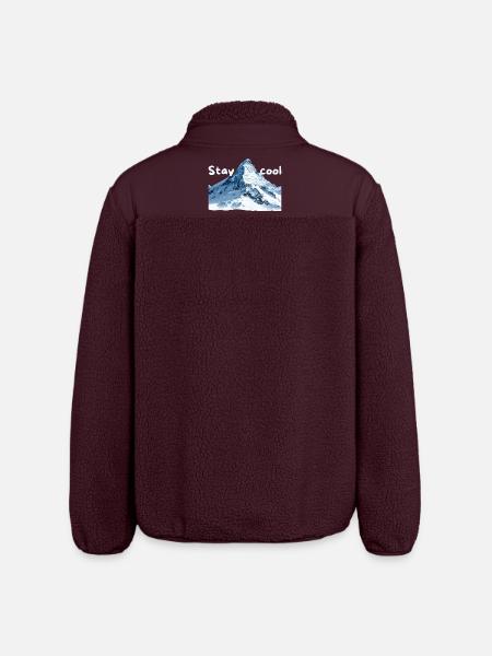Mountain Scenery Stay Cool - Relaxed Fit Unisex Sherpa Jacket by Stanley/Stella - maroon