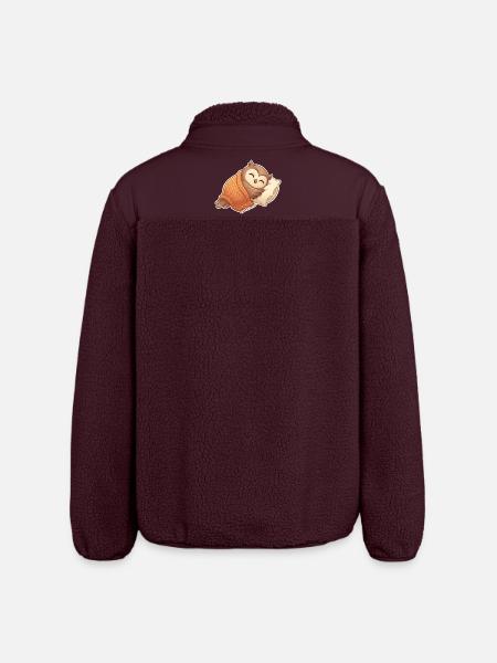 Eule Schlafen - Relaxed Fit Unisex Sherpajacke von Stanley/Stella - Maroon