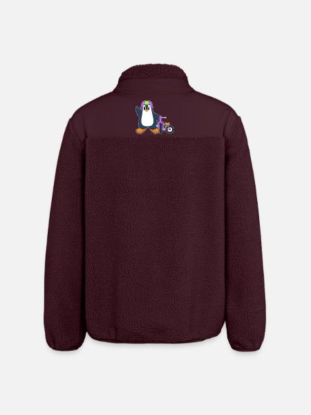 Vélo Pingouin - Veste sherpa unisexe coupe décontractée Stanley/Stella - maroon