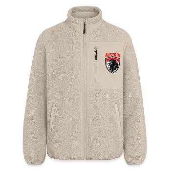 Österreich Adler Wappen AUSTRIA - Relaxed Fit Unisex Sherpajacke von Stanley/Stella - Beige - Vorne - AI Model Male 178 light (178cm) & AI Model Female 172 light (172cm)