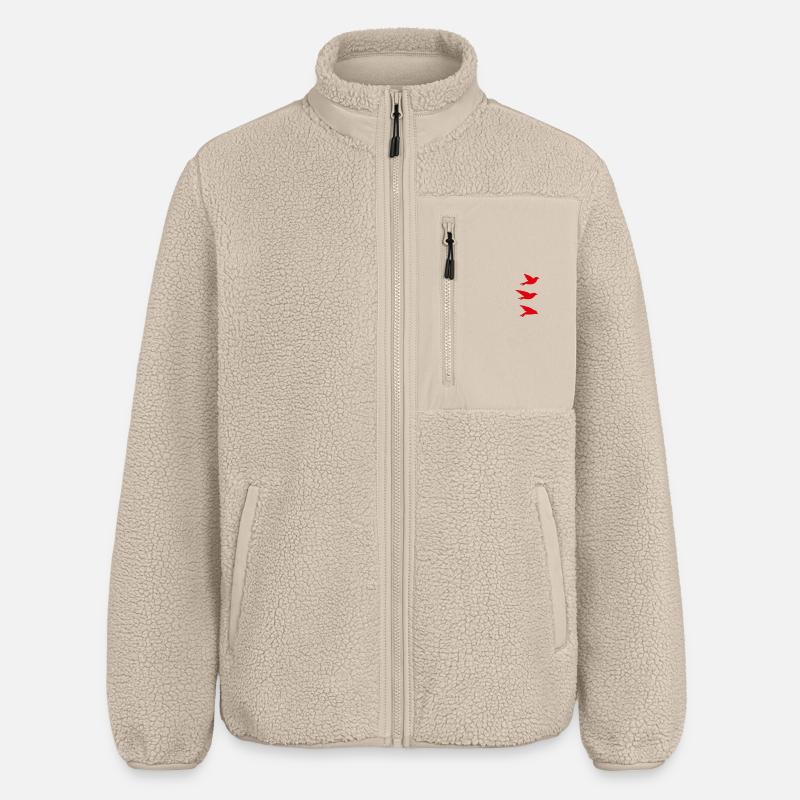 Oiseaux rouges - Veste sherpa unisexe coupe décontractée Stanley/Stella - beige