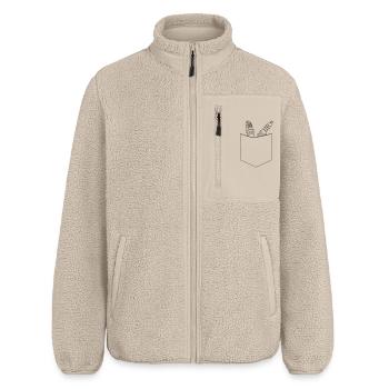 Mechaniker Brusttasche - Relaxed Fit Unisex Sherpajacke von Stanley/Stella - Beige - Vorne - AI Model Male 178 light (178cm) & AI Model Female 172 light (172cm)