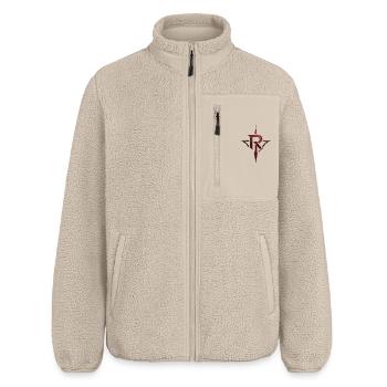 Crimson Rune Emblem mit Klingenmotiv - Relaxed Fit Unisex Sherpajacke von Stanley/Stella - Beige - Vorne - AI Model Male 178 light (178cm) & AI Model Female 172 light (172cm)
