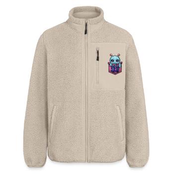 Poche de la bulle spatiale Kawaii - Veste sherpa unisexe coupe décontractée Stanley/Stella - beige - Devant - AI Model Male 178 light (178cm) & AI Model Female 172 light (172cm)
