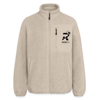 RACING_BIKE02 - Relaxed Fit Unisex Sherpajacke von Stanley/Stella - Beige - Vorne - AI Model Male 178 light (178cm) & AI Model Female 172 light (172cm)