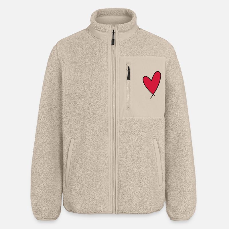 Symbole du cœur - Veste sherpa unisexe coupe décontractée Stanley/Stella - beige