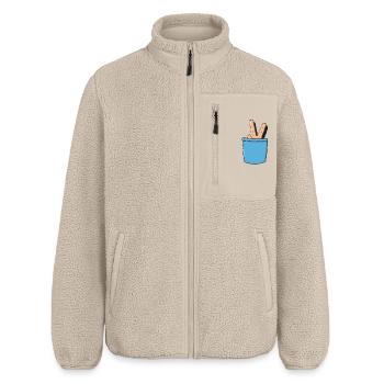 Peace and Love - Relaxed Fit Unisex Sherpa Jacket by Stanley/Stella - beige - Front - AI Model Male 178 light (178cm) & AI Model Female 172 light (172cm)