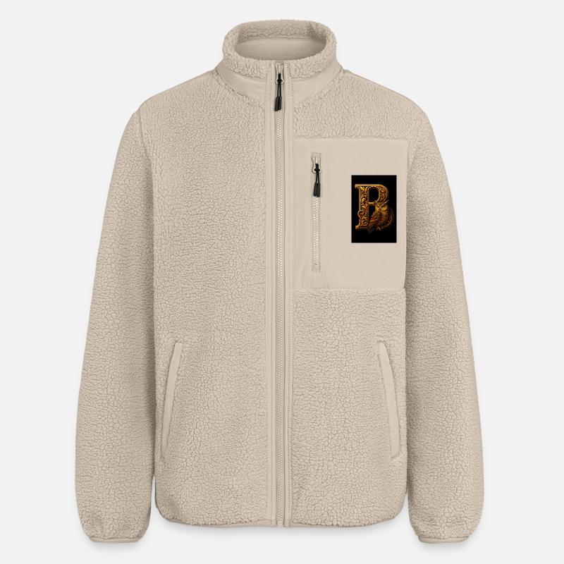 B - Magic Ornament with Owl - Relaxed Fit Unisex Sherpa Jacket by Stanley/Stella - beige