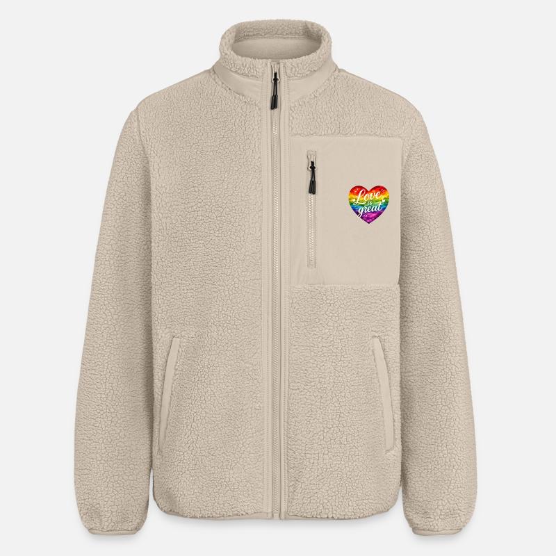 Love is great! - Relaxed Fit Unisex Sherpa Jacket by Stanley/Stella - beige
