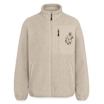 Petanque Spieler Linkshänder - Relaxed Fit Unisex Sherpajacke von Stanley/Stella - Beige - Vorne - AI Model Male 178 light (178cm) & AI Model Female 172 light (172cm)