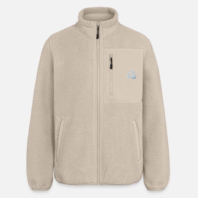 Neon Triangle Geometry Lines - Relaxed Fit Unisex Sherpa Jacket by Stanley/Stella - beige