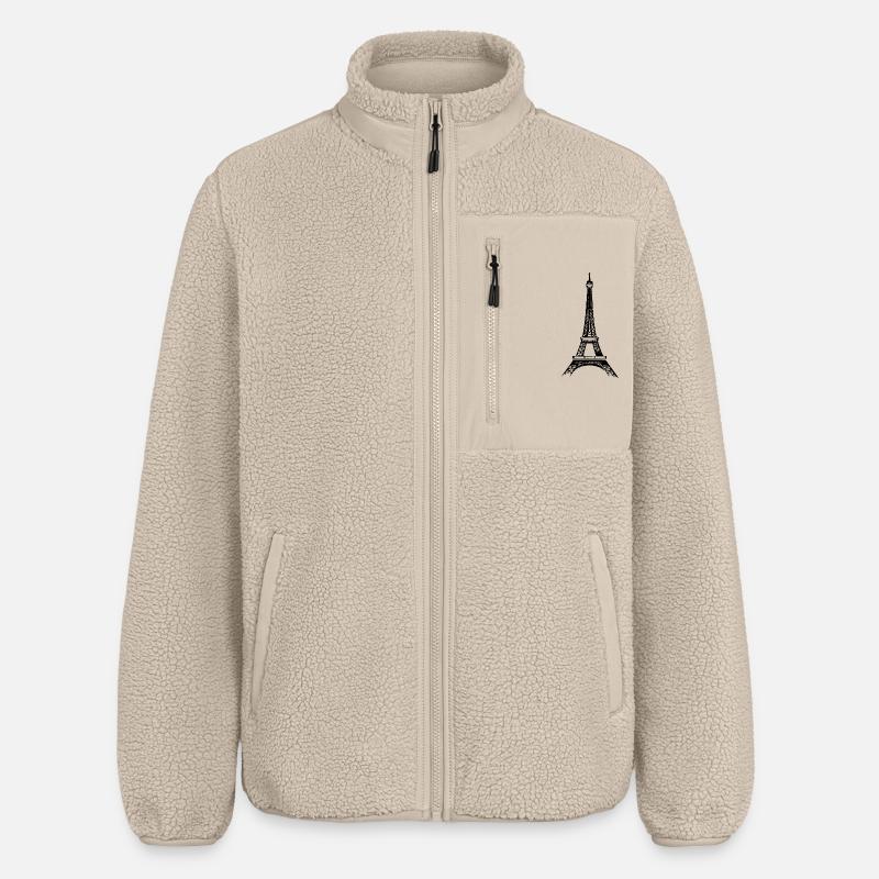 Tour Eiffel - Veste sherpa unisexe coupe décontractée Stanley/Stella - beige