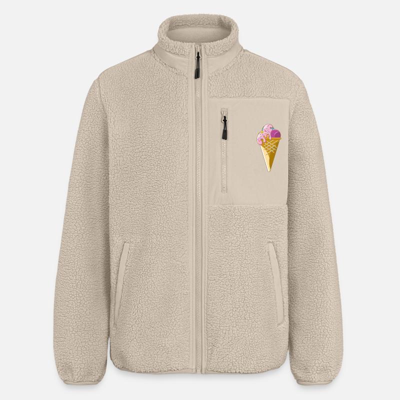 Eiscreme in der Waffel - Relaxed Fit Unisex Sherpa Jacket by Stanley/Stella - beige